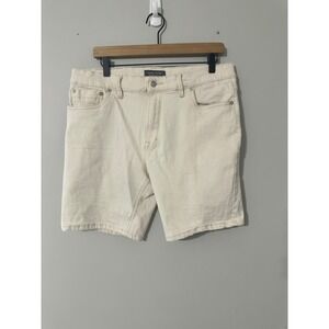 SLATE & STONE Mens Beige Denim Shorts Size 36 Cotton Stretch Casual Everyday